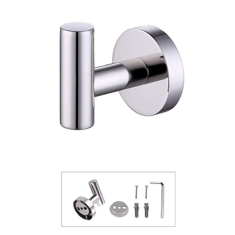 UMIRIO Chrome Bathroom Towel Hooks For Wall Coat Robe Hooks for Hanging Kitchen Bathroom Hangers and Hooks Heavy Duty Shower Sponges Bathrobe Hook Holder Key bag hook Modern Stainless Steel Wall Mount Chrome(x1) - NewNest Australia