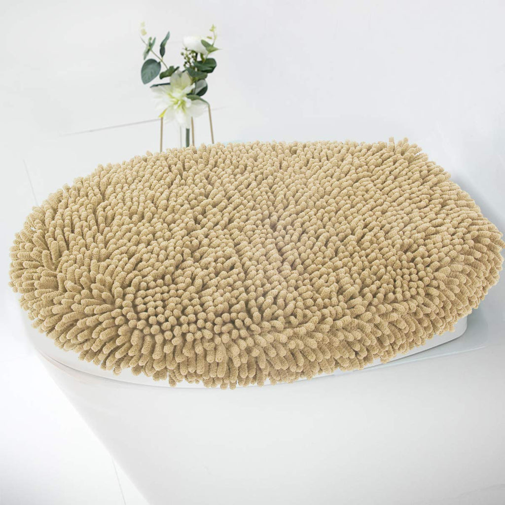 NewNest Australia - MAYSHINE Seat Cloud Bath Washable Extra-Soft Plush Shaggy Microfiber Standard Toilet Lid Covers for Bathroom -Beige Standard Lid Beige 