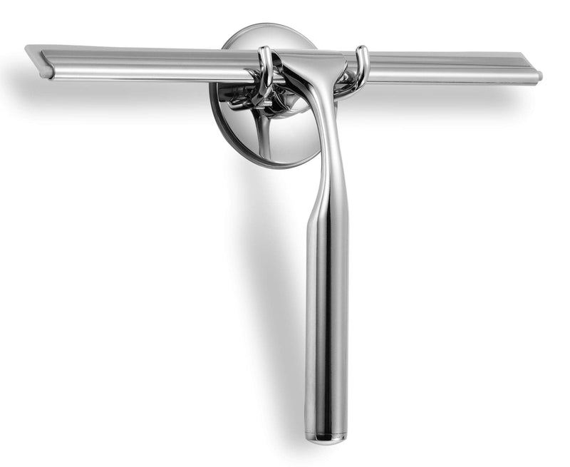 Ettori Shower Squeegee Clear Glass Wall Cleaner Stainless Steel with Suction Storage Hook -10'', Chrome - NewNest Australia