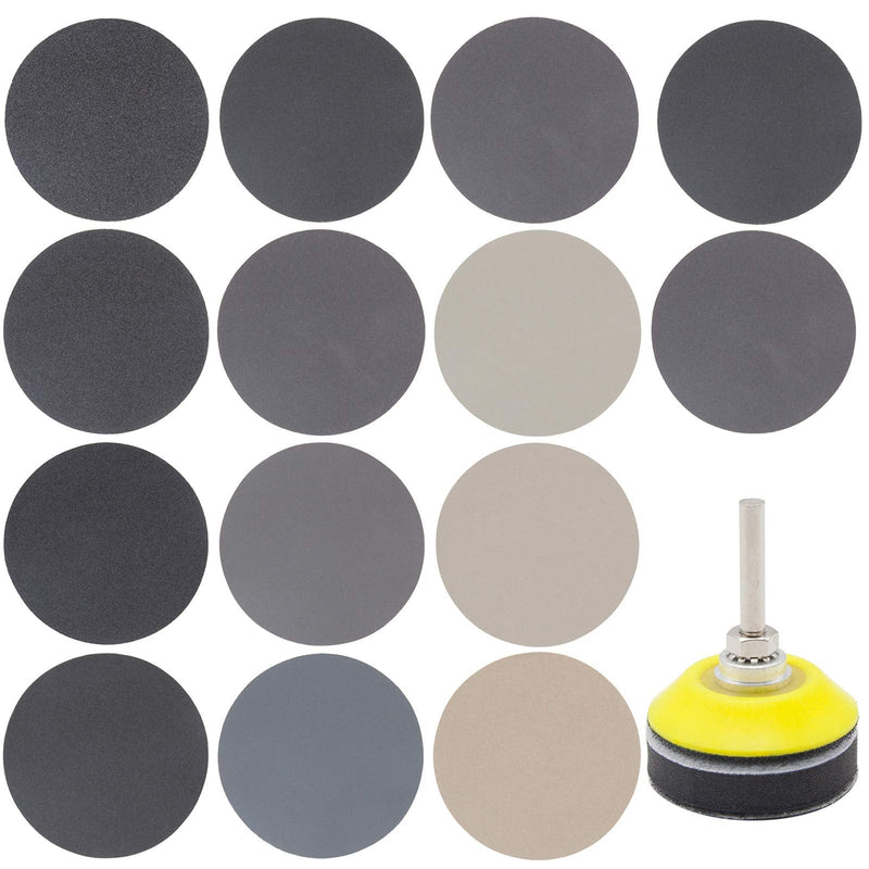 180 Pieces 2 Inch Sanding Disc, GOH DODD Wet Dry Sandpaper with Soft Foam Pad and Backer Plate 1/4" Shank, 60-10000 Variety Grits Grinding Abrasive Sand Paper for Auto Metal Wood Grass Jewelry 180 Pieces - NewNest Australia