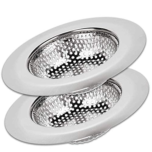 2 Pack Kitchen Sink Strainer Food Catcher 4.5 inch Diameter, Wide Rim Perfect for Most Sink Drains, Anti-Clogging Micro Perforation Holes, Rust Free Stainless Steel, Dishwasher Safe - NewNest Australia