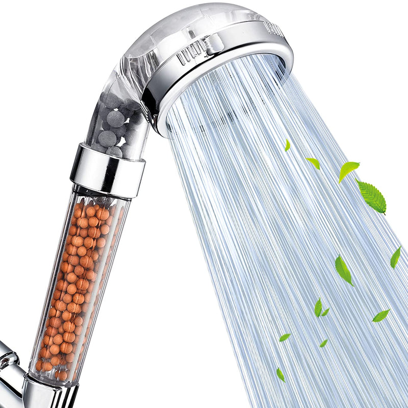 Nosame Shower Head, Filter Filtration High Pressure Water Saving 3 Mode Function Spray Handheld Showerheads for Dry Skin & Hair Clear Shower Head - NewNest Australia