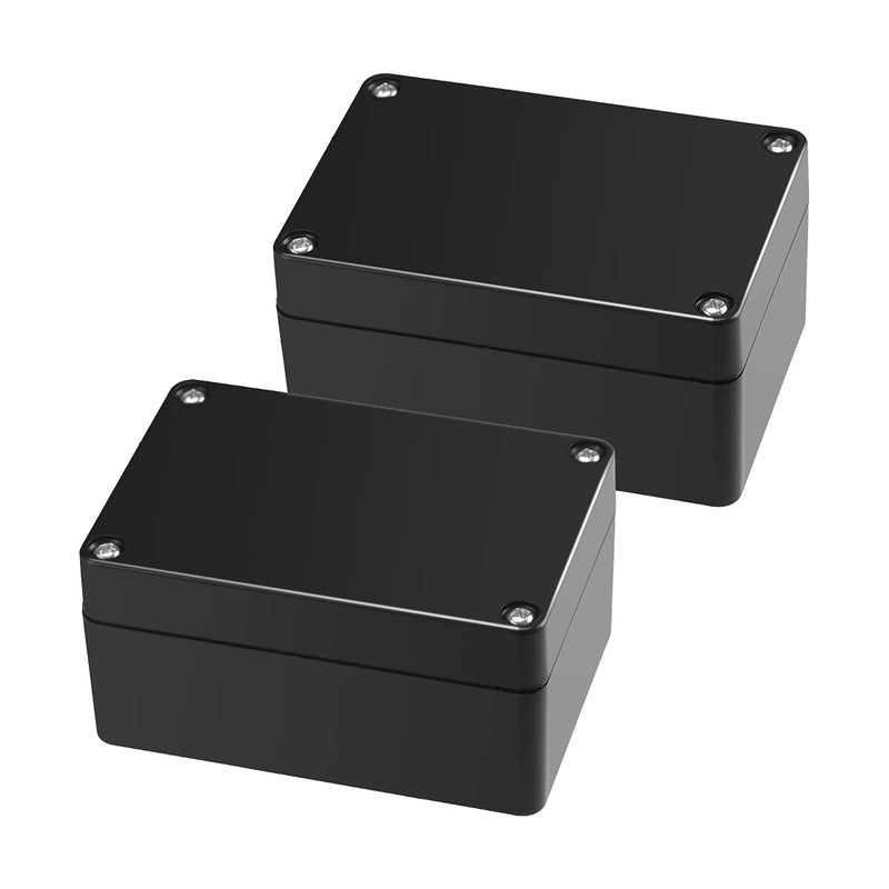 PINFOX 2 Pack Black Waterproof Plastic Project Box ABS IP65 Electronic Junction Box Enclosure 3.94 x 2.68 x 1.97 inch (100 x 68 x 50 mm) 3.94"x2.68"x1.97" (2 PCS) - NewNest Australia