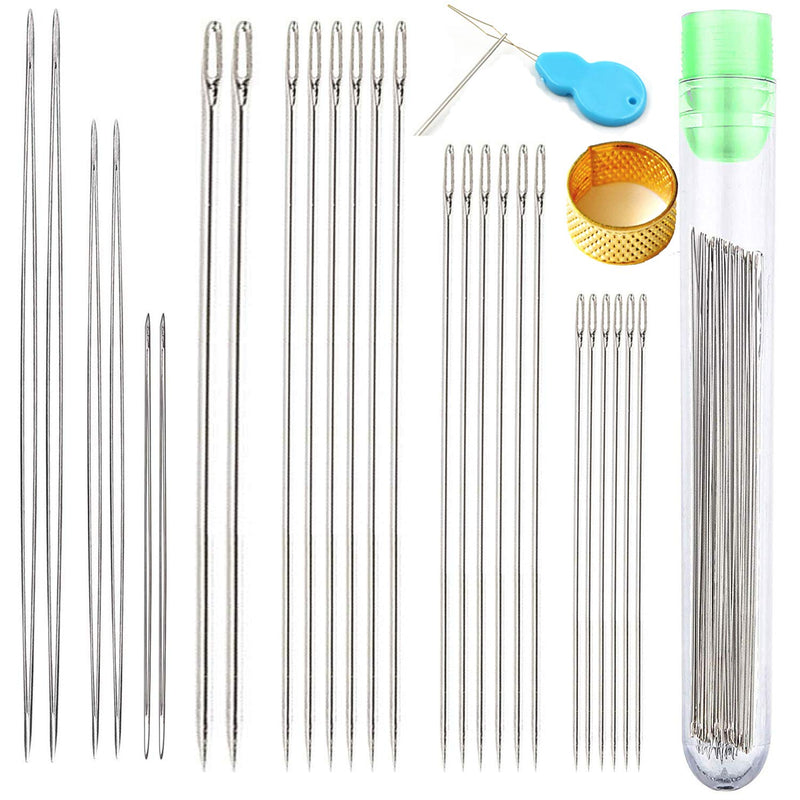 Y-Axis 26 Pcs Assorted Beading Needles Including 6 Pcs Big Eye Beading Needles + 20 Pcs Long Straight Beading Thread Needles with Needle Bottle - NewNest Australia