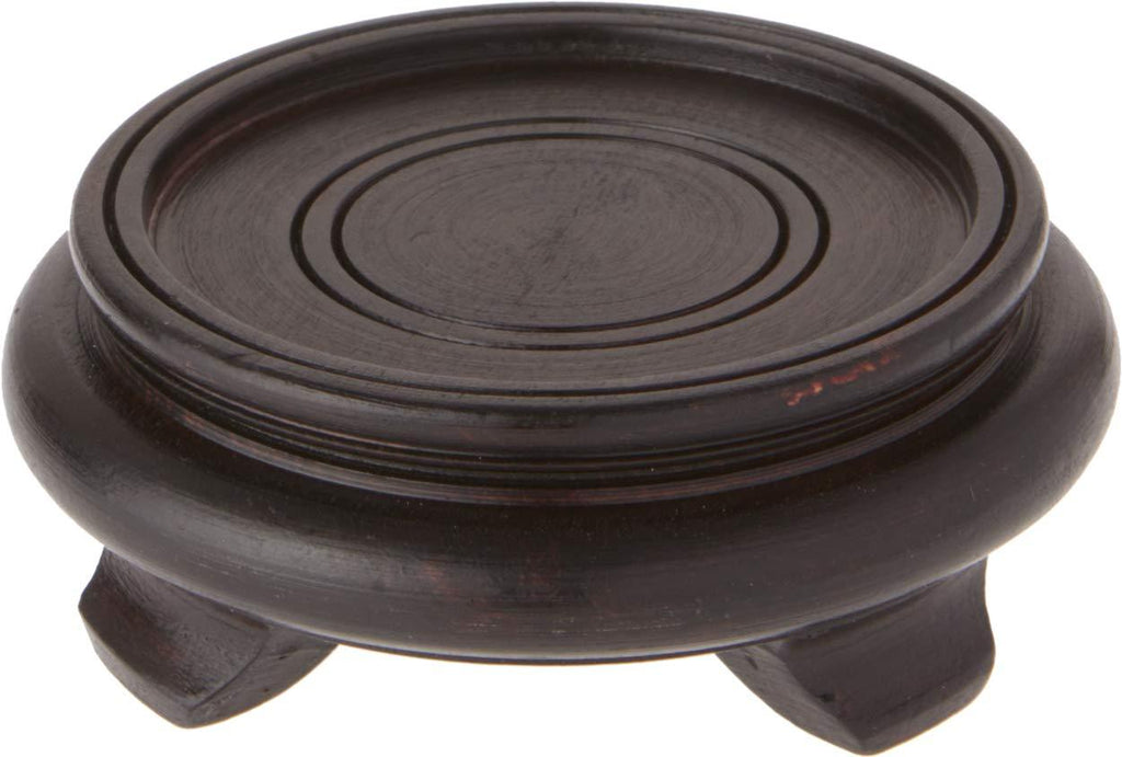 NewNest Australia - Bard's Dark Wood Decorative Base, 1.625" H x 4.625" W x 4.625" D (3.5" Display Diameter) 