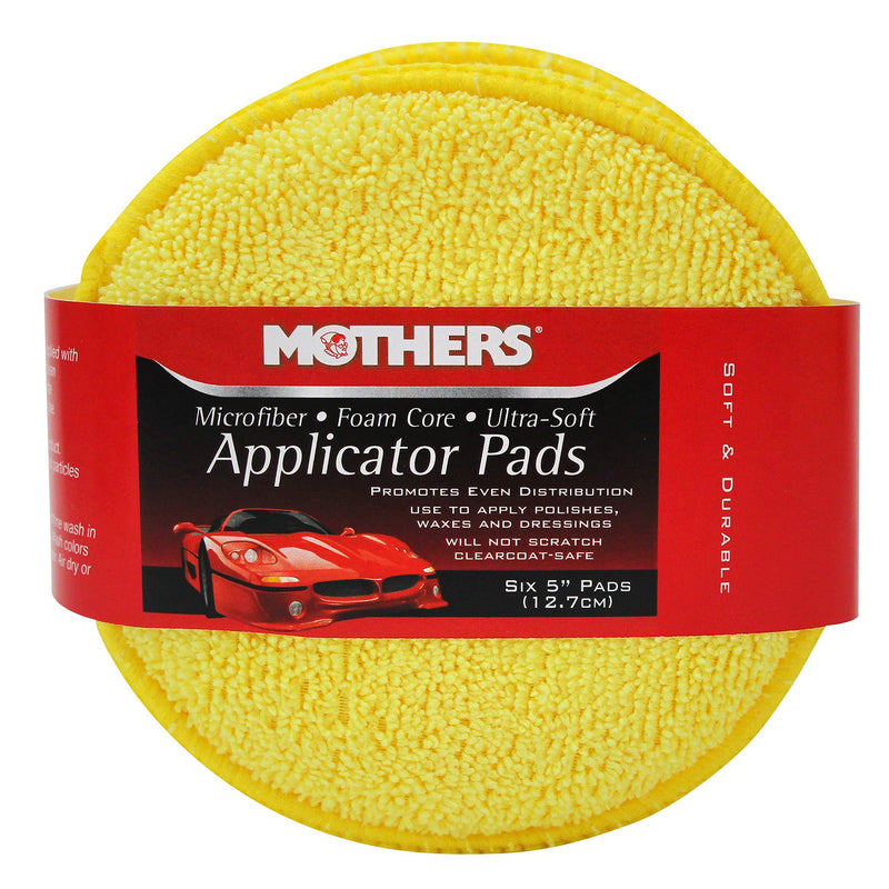 Mothers 156801 Yellow Microfiber Ultra Soft Applicator and Cleaning Pads (Six 5 Inch Pads) 6pk - NewNest Australia