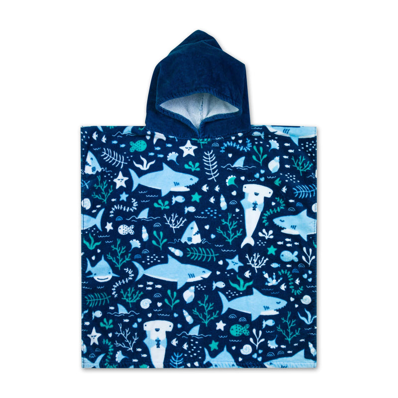 Baba & Bear Hooded Towel for Kids Swimsuit Cover Up for Beach, Pool, Bath (Shark) Shark - NewNest Australia