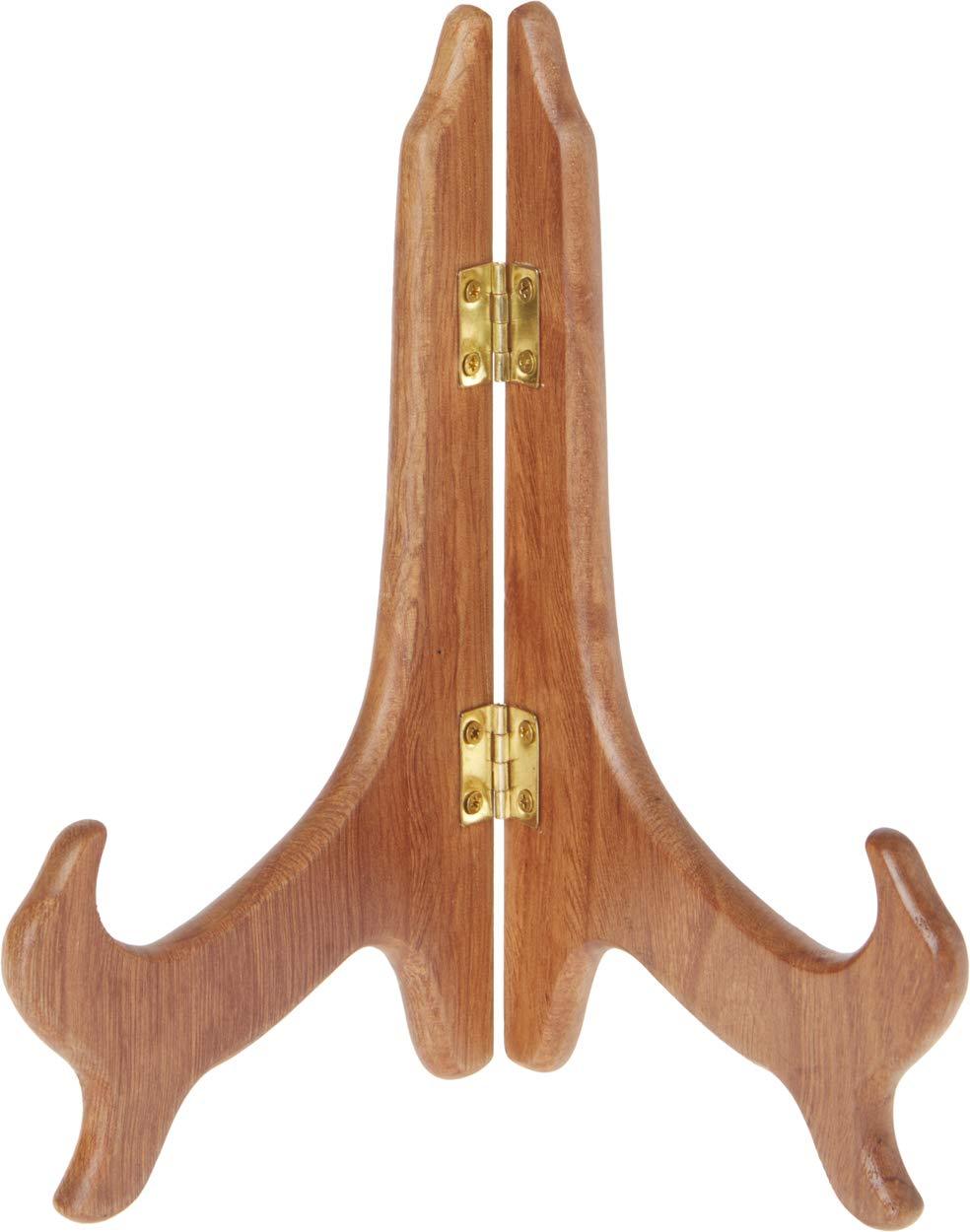 NewNest Australia - Bard's Hinged Medium Wood Stand, 7" H x 7" W x 4" D (for 7" - 8.5" Plates) 1 