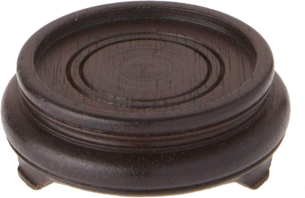 NewNest Australia - Bard's Dark Wood Decorative Base, 1.125" H x 3" W x 3" D (3" Display Diameter) 