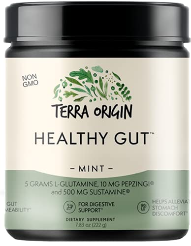 Healthy Gut Digestive Support Supplement, Powder, Mint Flavor, 30 Servings, Includes L-Glutamine, Herbs, Antioxidants for Leaky Gut Support 7.83 Ounce (Pack of 1) - NewNest Australia