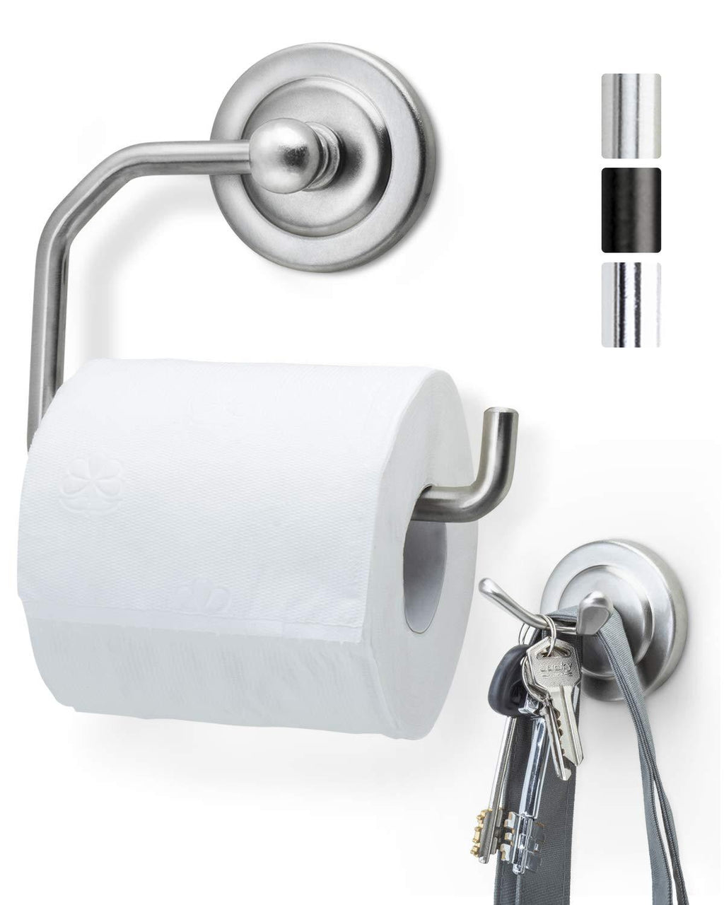 Jack N’ Drill Toilet Paper Holder 1 Pack with Free Towel Hook, Elegant European Style with Durable Wall Mount, Rust-Free Brushed Nickel Bathroom Accessories for Your Home, Bathroom, Kitchen & Office - NewNest Australia