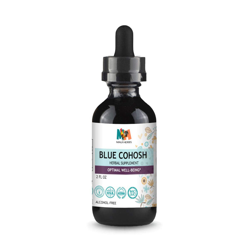 Blue Cohosh Tincture - Non-Alcohol Liquid Herbal Drops with Caulophyllum Thalictroides Root Extract for Uterus Support - Natural Non-GMO Supplement for Menstrual Cramps, Blood Flow - 2oz. - NewNest Australia