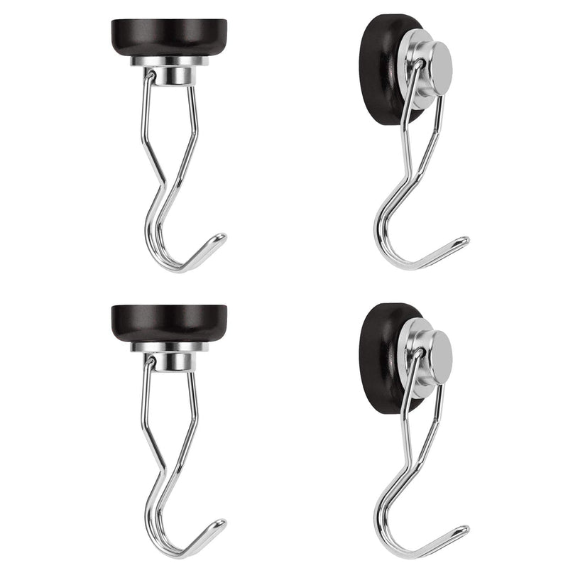 Ant Mag Magnetic Hooks, Heavy Duty Neodymium Magnet Hooks, Great for Refrigerator Grill Cruise Hooks, Magnetic Hangers Tools Holding for Kitchen,Office,Classsroom and Workplace Pack of 4 Black - NewNest Australia