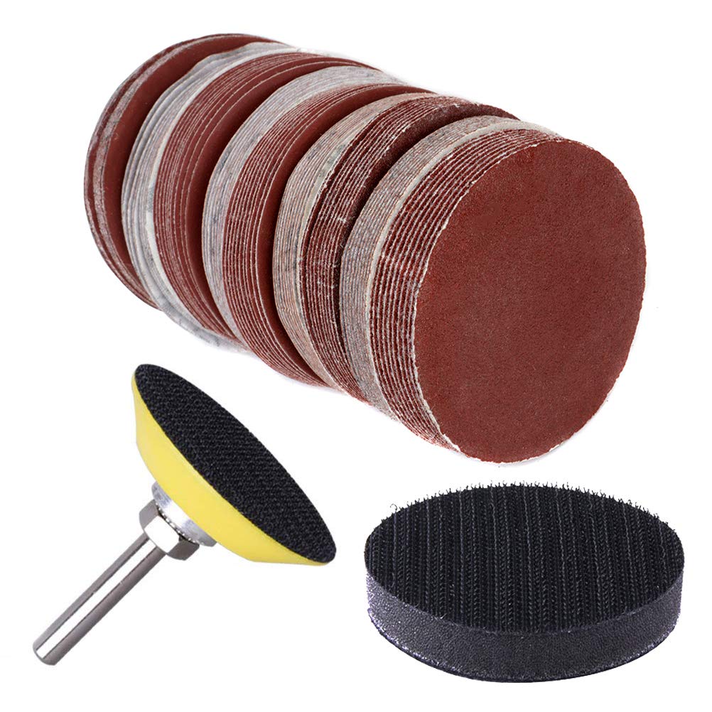 130pcs 2 Inch Sanding Discs Pad, Uspacific Backer Plate 1/4" Shank Sponge Cushions for Drill Grinder Rotary Tools 60-3000 Grit Sandpapers - NewNest Australia