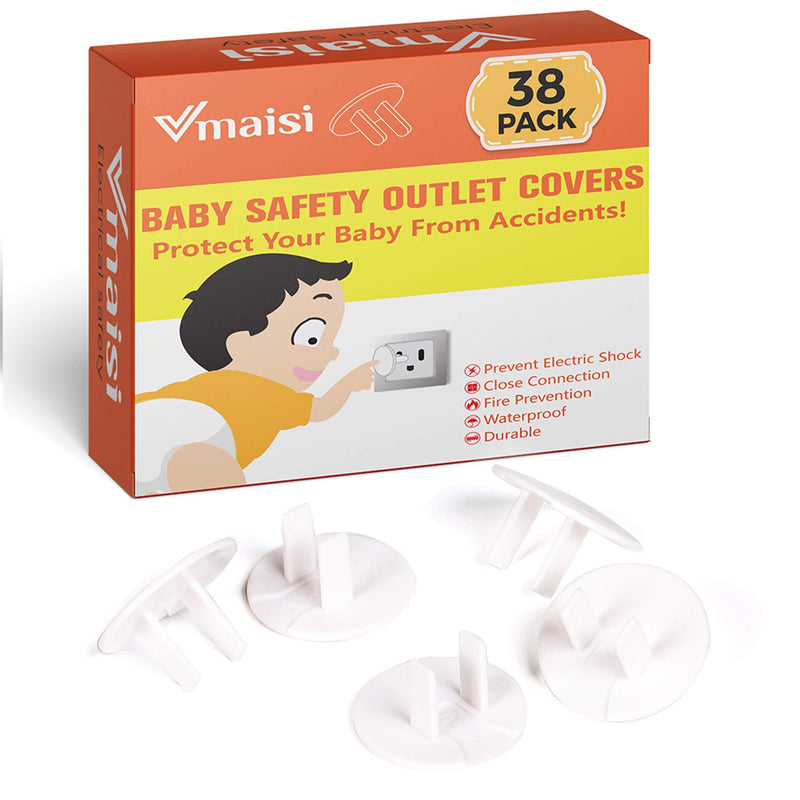 38 Pack Outlet Covers ChildProof Plug Protector - Vmaisi Baby Proofing Electrical Safety Outlet Plugs - NewNest Australia