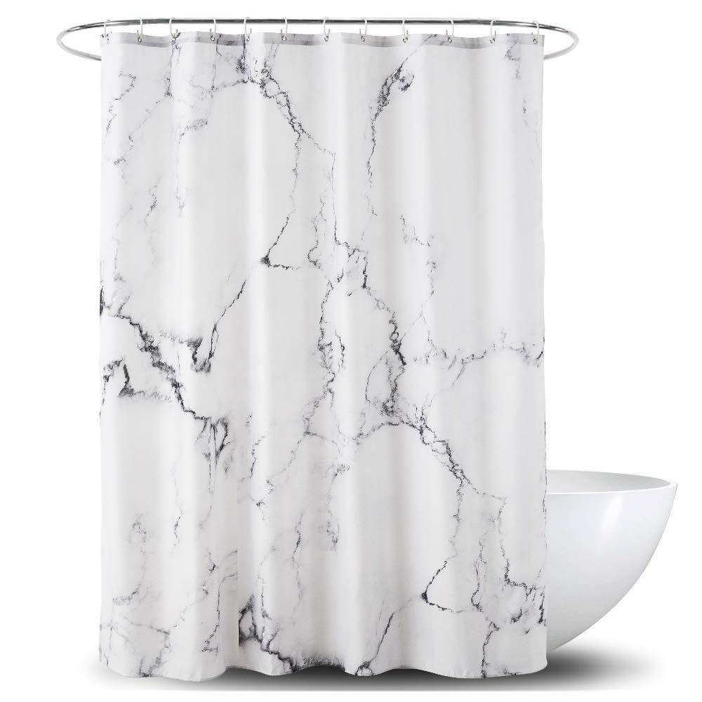 YOSTEV Marble Bathroom Shower Curtain,Grey and White Fabric Shower Curtain with Hooks,Unique 3D Printing,Decorative Bathroom Accessories,Water Proof,Reinforced Metal Grommets,Standard 72x72 Inches Standard(72x72") Grey Marble - NewNest Australia