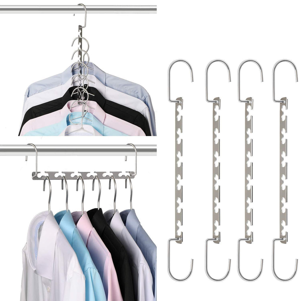 NewNest Australia - Giftol Space Saving Hangers Metal Hanger Magic Cascading Hanger Closet Clothes Organizer(4 Pack) 4 Pack 