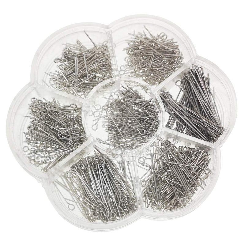 Chenkou Craft 700pcs Assorted of 7 Sizes Mix Eye Pins for Jewelry Making (Anti-Silver, Mix) Anti-silver - NewNest Australia