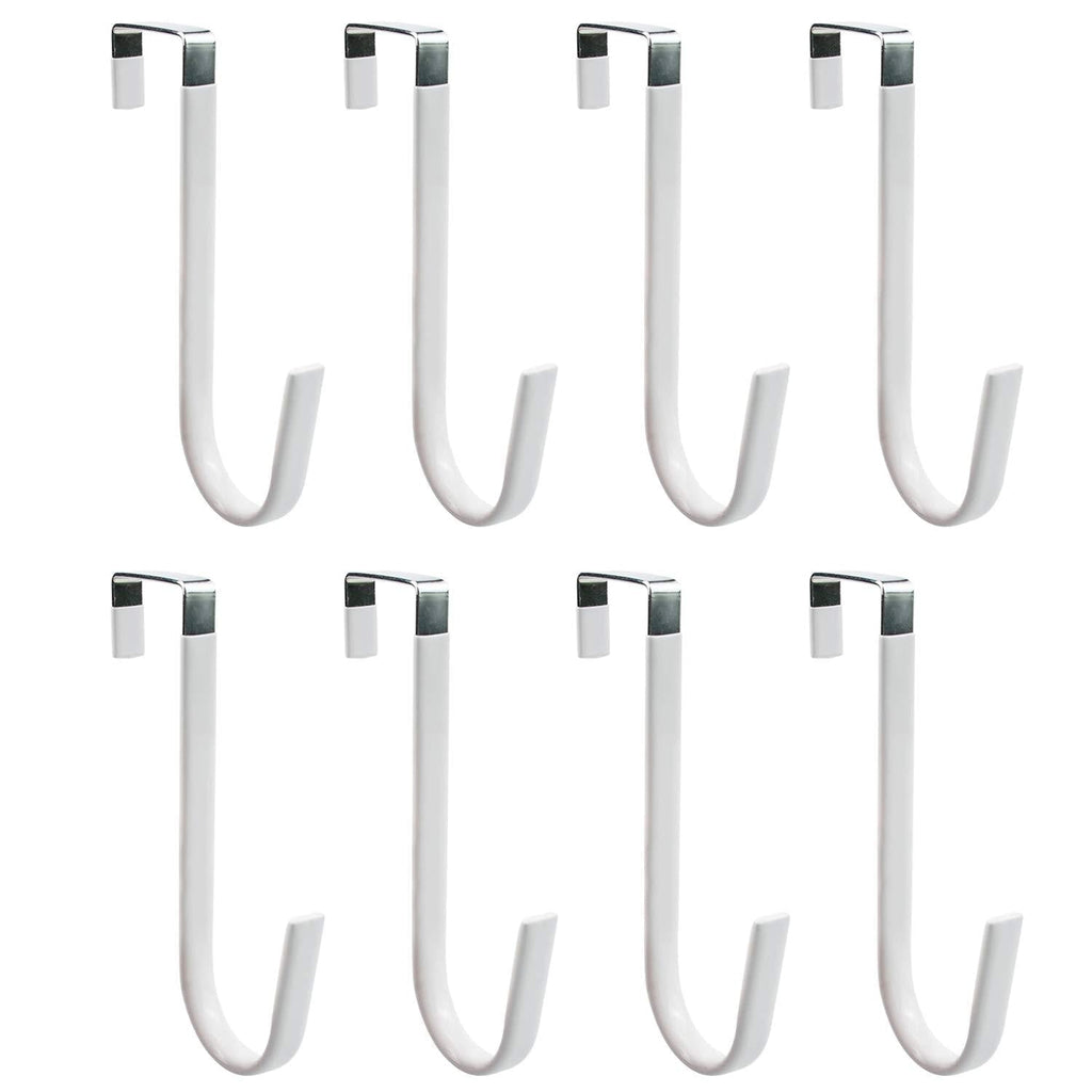 NewNest Australia - Foraineam 8-Pack Over-The-Door Hooks Fits 1-3/8" Door Vinyl Coated Stainless Steel Door Hook Hangers 