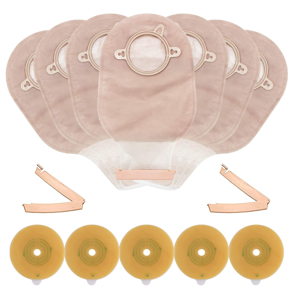 LotFancy Ostomy Supplies, 20PCS Colostomy Bag - 15 PCS Two Piece Drainable Pouches and 5PCS Stoma Skin Barrier Included for Ileostomy Stoma Care, Cut-to-Fit, Pack of 20/Box Clamp Closure - NewNest Australia