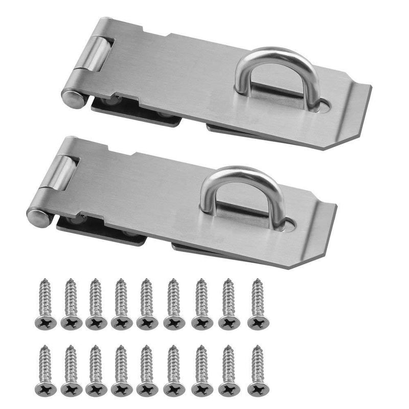 Padlock Hasp 4.2 Inch Safety Door Bolt Gate Latches Padlock Hasp Stainless Steel Brushed Finish Door Buckle Clasp, 2 Pack (2Pack) 2Pack - NewNest Australia