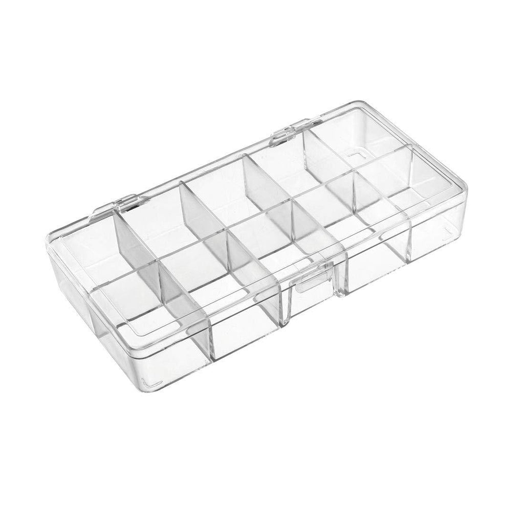 uxcell Component Storage Box - Plastic Fixed 10 Grids Clear White 176x88x30mm - NewNest Australia