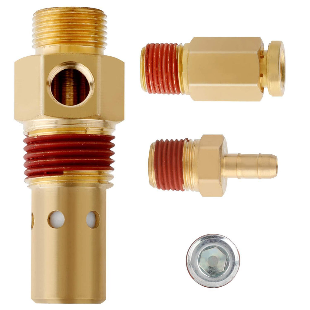 Hromee Air Compressor Replacement Components Brass 1/2 Inch MNPT Compressor in Tank Check Valve Kit with Three Different Unloader Tube Fittings 20 SCFM 4 Pieces - NewNest Australia