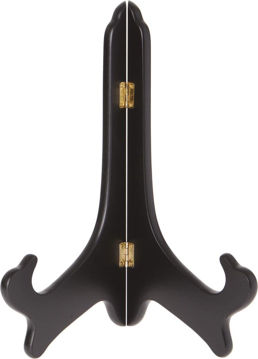 NewNest Australia - Bard's Hinged Black Wood Stand, 11" H x 8.75" W x 6.25" D (for 10" - 14" Plates) 1 