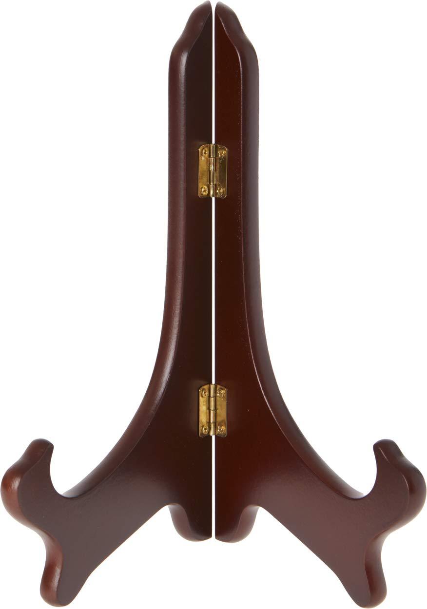 NewNest Australia - Bard's Hinged Walnut Wood Stand, 9" H x 8.25" W x 5" D (for 9" - 10.5" Plates) 