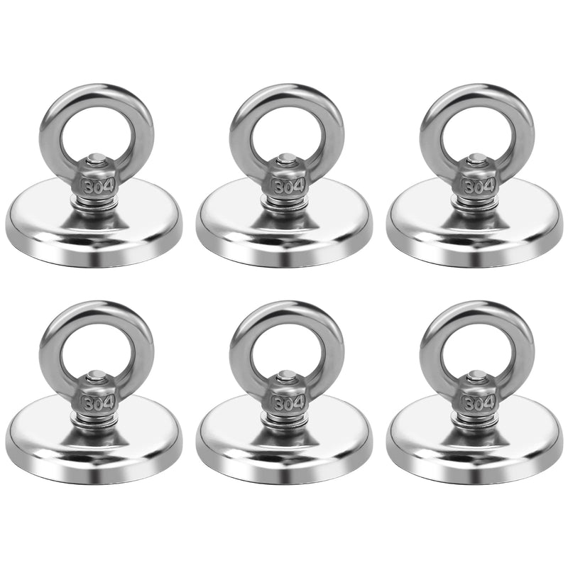 DIYMAG Magnetic Hooks, 100 lbs Heavy Duty Rare Earth Neodymium Magnet Hooks with Countersunk Hole Eyebolt for Home, Kitchen, Workplace, Office and Garage, Pack of 6 100lbs Magnetic Hooks-6P - NewNest Australia