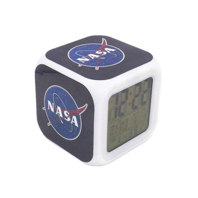 NewNest Australia - Boyan New NASA Space Aerospace Blue Led Alarm Clock Creative Desk Table Clock Multipurpose Calendar Snooze Glowing Led Digital Alarm Clock for Unisex Adults Kids Toy Gift 