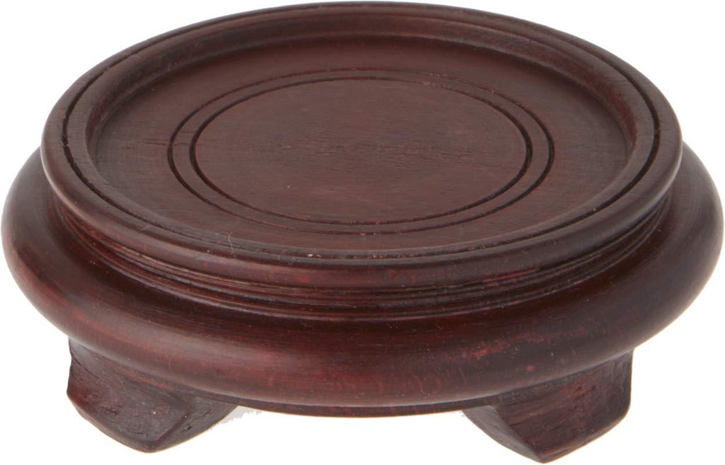 NewNest Australia - Bard's Dark Wood Decorative Base, 1.625" H x 4.25" W x 4.25" D (3.125" Display Diameter) 