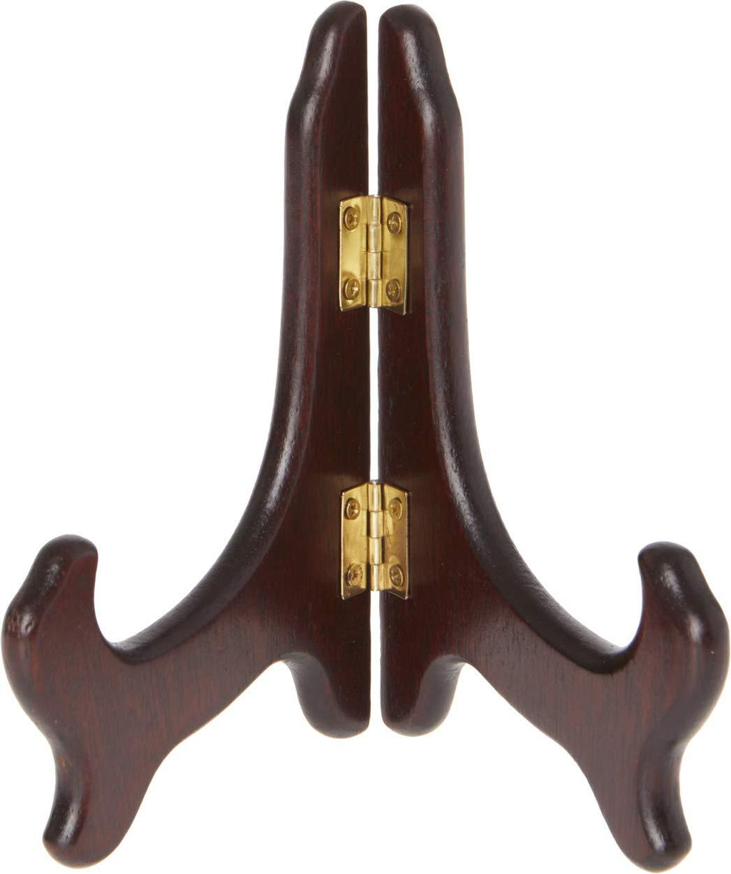 NewNest Australia - Bard's Hinged Dark Wood Stand, 5" H x 5" W x 3.5" D (for 5" - 7.5" Plates) 