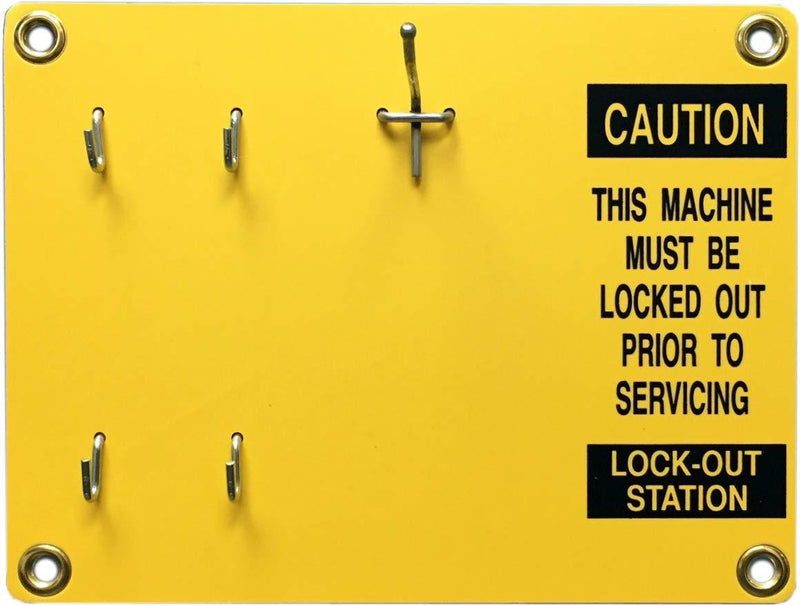 LEM Products, Inc, Lockout Station #LLOS14. 4 Lock Capacity. 1 Board per Package, Includes Hooks and Wall spacers. Does not Include Locks or Tags. - NewNest Australia