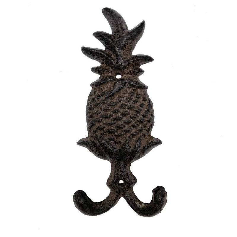 NewNest Australia - Cast Iron Pineapple Double Key Coat Hooks Clothes Rack Wall Hanger Heavy Duty Recycled Gift Idea 