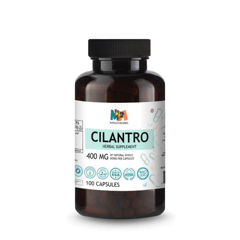 Cilantro 100 Capsules - Organic Herbal Supplement which Supports Heart, Eye & Digestive Health, Focus, Body Cleansing with Vitamins, Minerals, & Antioxidants - May Lessen Oxidative Stress - Vegan - NewNest Australia