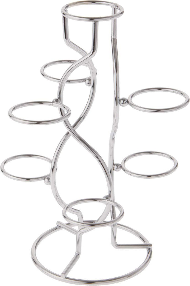 NewNest Australia - Bard's Silver-Toned Egg Stand/Holder, 7 Egg Display, 1.375" Diameter (Fits Hen Sized Eggs) 