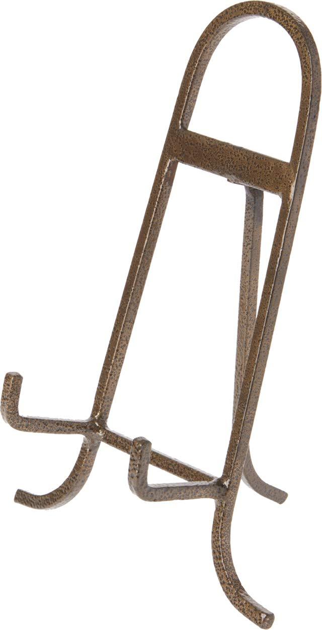 NewNest Australia - Bard's Antique Gold-Toned Wrought Iron Easel, 9.25" H x 6.25" W x 5" D 