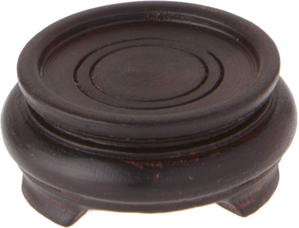 NewNest Australia - Bard's Dark Wood Decorative Base, 1.25" H x 2.875" W x 3.875" D (2.375" Display Diameter) 