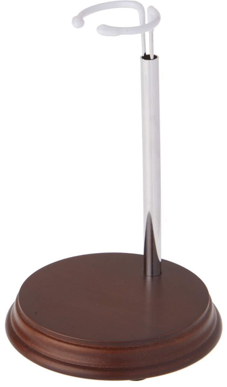 NewNest Australia - Bard's Chrome and Wood Doll Stand, 5.875" H x 4.5" W x 4.5" D 