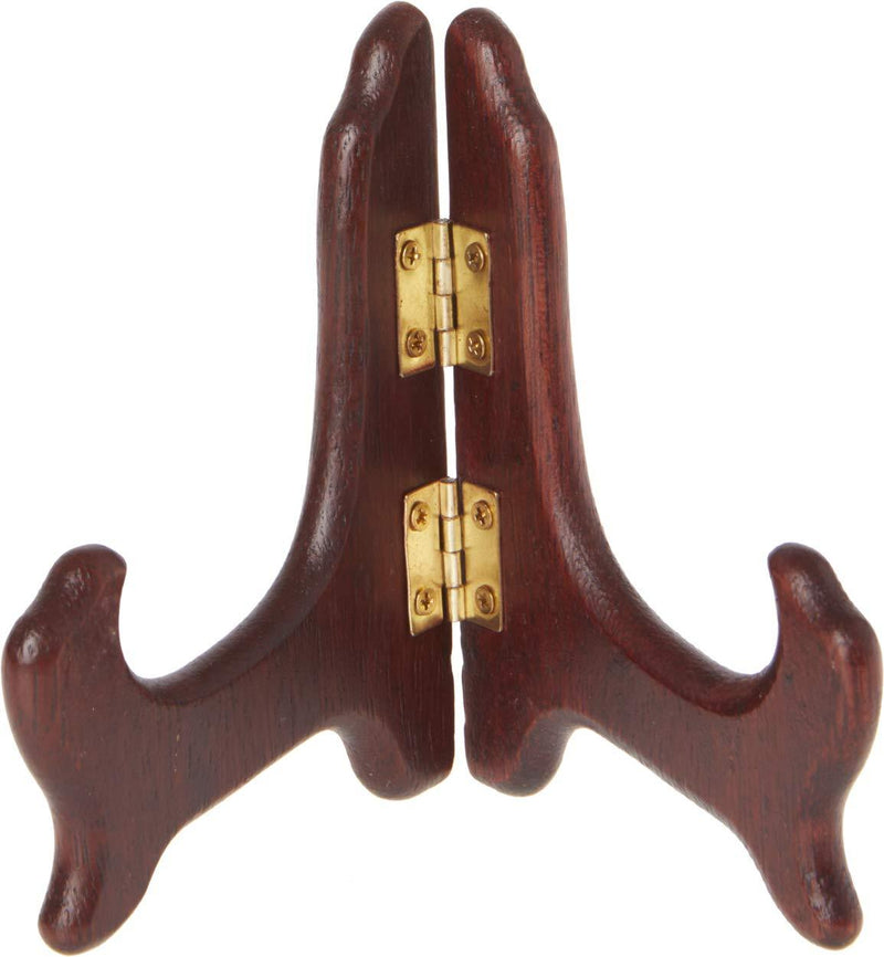 NewNest Australia - Bard's Hinged Dark Wood Stand, 4" H x 4.5" W x 3" D (for 3.5" - 5" Plates) 1 