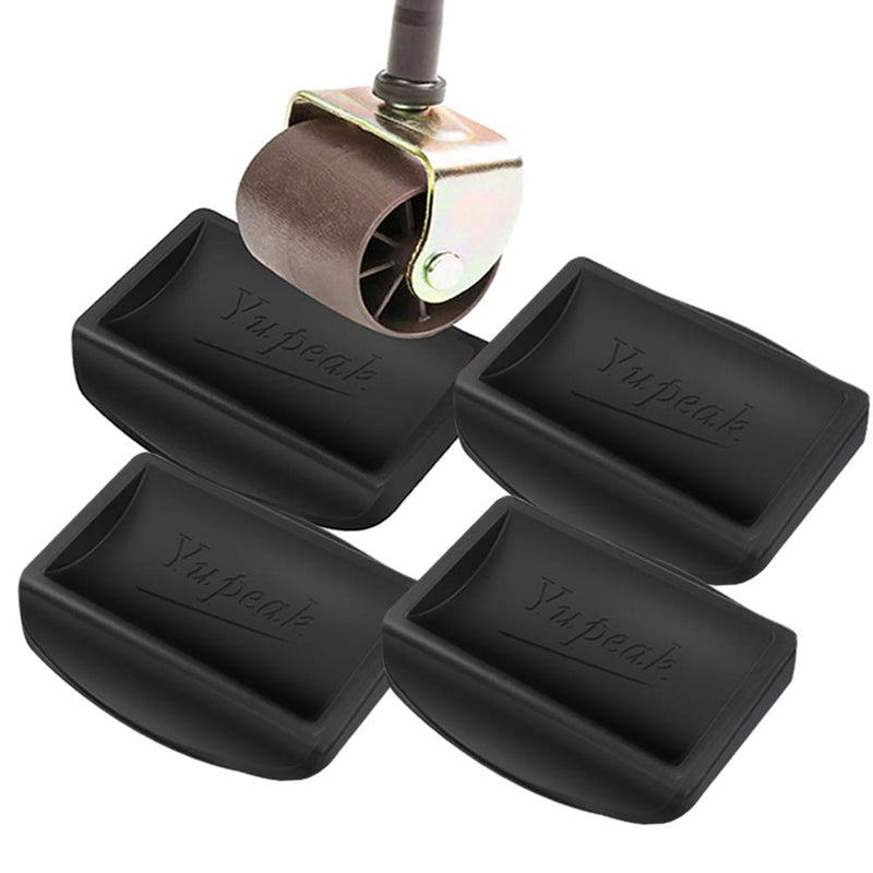 Yupeak Bed Stopper & Furniture Stopper – Caster Cups fits to All Wheels of Furniture, Sofas, Beds, Chairs – Furniture Cups Made up of Solid Silicone and Prevents Scratches (4 Pack（Black）) 4 Pack（black） - NewNest Australia