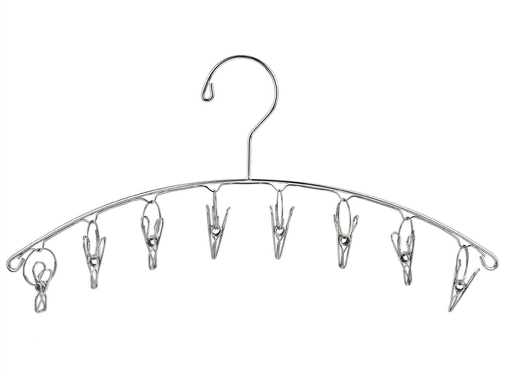 NewNest Australia - DurReus Reusable Laundry Drip Hanger with 8 Clips Closet Organizer for Hanging Lingerie,Underwear,Clothes Disapers,Mitten,Socks,Hats,Bras,Skirts,Scaf 8 Clips Metal 