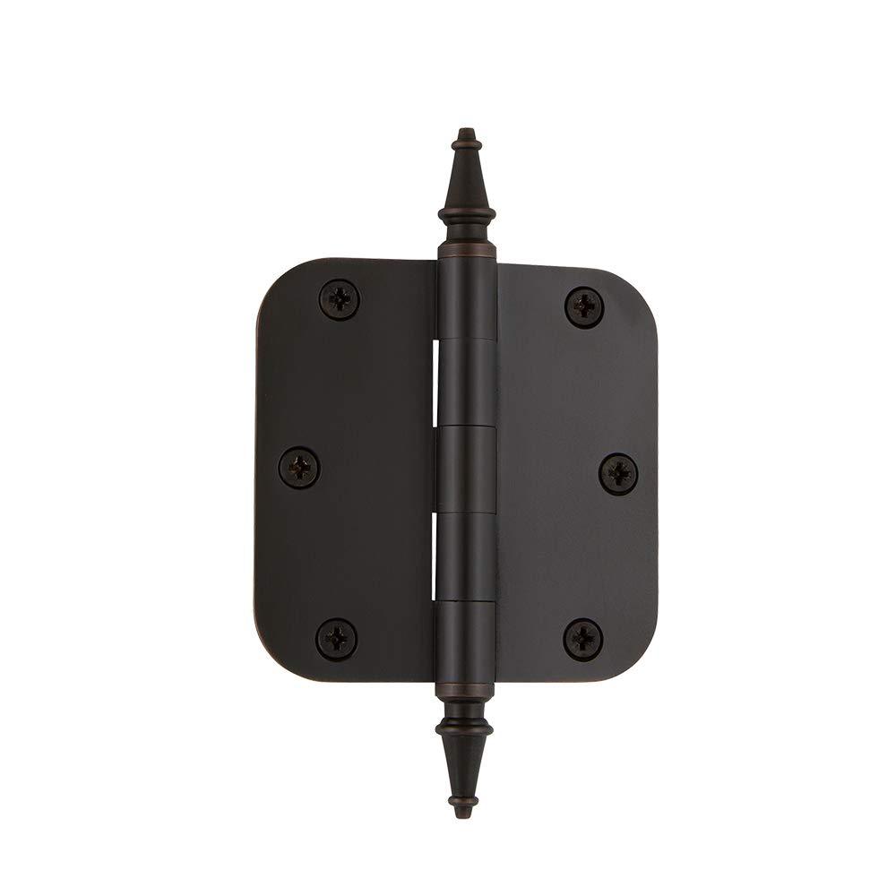 Nostalgic Warehouse 746075 3.5" Steeple Tip Residential 5/8" Radius Corners Door Hinge, Timeless Bronze - NewNest Australia