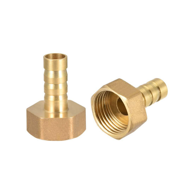 uxcell Brass Hose Barb Fitting Connector, 10mm Barb G1/2 Female Thread Pipe Adapter, 2Pcs - NewNest Australia