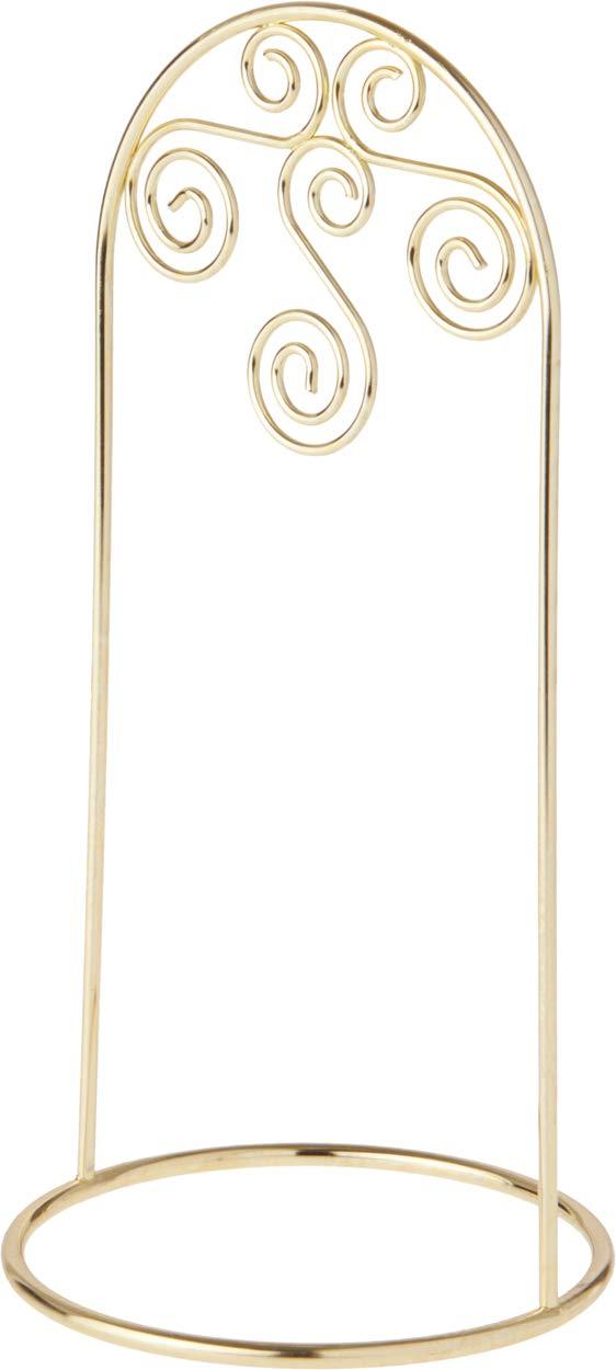 NewNest Australia - Bard's Arched Gold-Toned Ornament Stand, Small Scroll, 8" H x 3.75" W x 3.75" D 