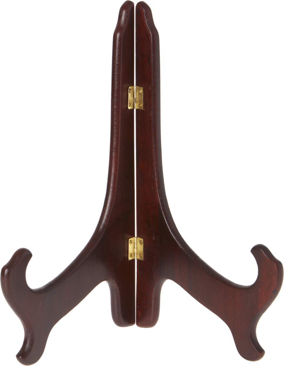 NewNest Australia - Bard's Hinged Dark Wood Stand, 11" H x 8.75" W x 6.25" D (for 10" - 14" Plates) 