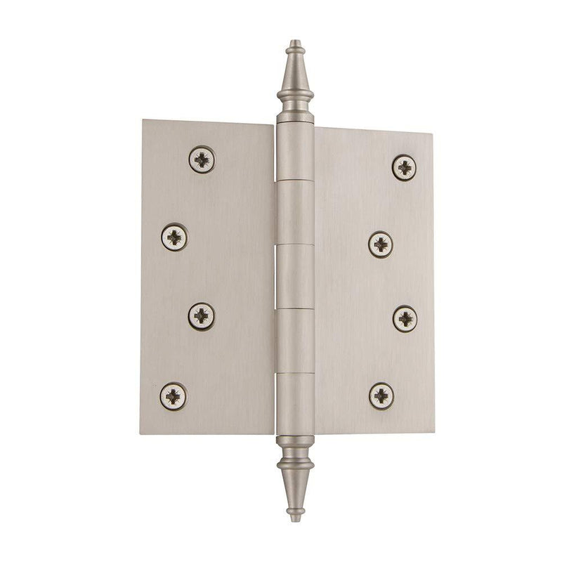 Nostalgic Warehouse 746095 4" Steeple Tip Residential Square Corners Door Hinge, Satin Nickel - NewNest Australia