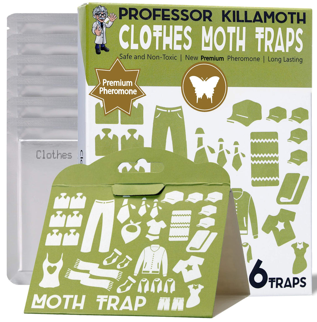 NewNest Australia - Clothes Moth Traps 6 Pack | Child and Pet Safe | No insecticides | Premium Attractant | Protect Clothes, Sweaters, Wool, Carpet | Safe Moth Killer 