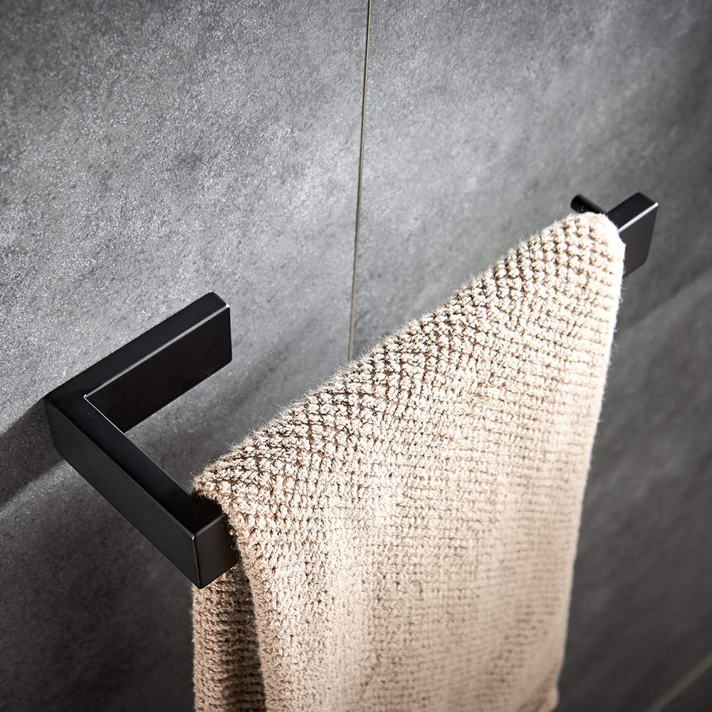 YJ YANJUN Modern Hand Towel Holder Wall Mounted Stainless Steel Towel Ring for Bathroom Matte Black -Please Note: The Bracket is Included(at The Bottom) 8.3 Inch - NewNest Australia